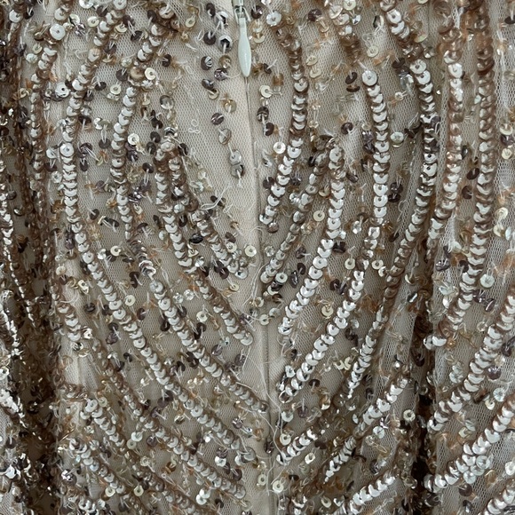 Aidan Mattox formal long gold beaded dress evening gown - Picture 11 of 14